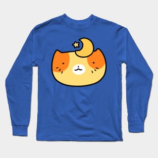 Star and Moon Cat Face Long Sleeve T-Shirt